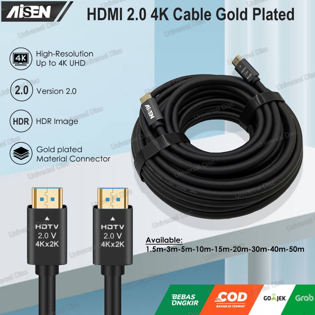 Kabel HDMI 2.0 4K 2K HDTV Premium AISEN 1.5M, 3M, 5M, 10M