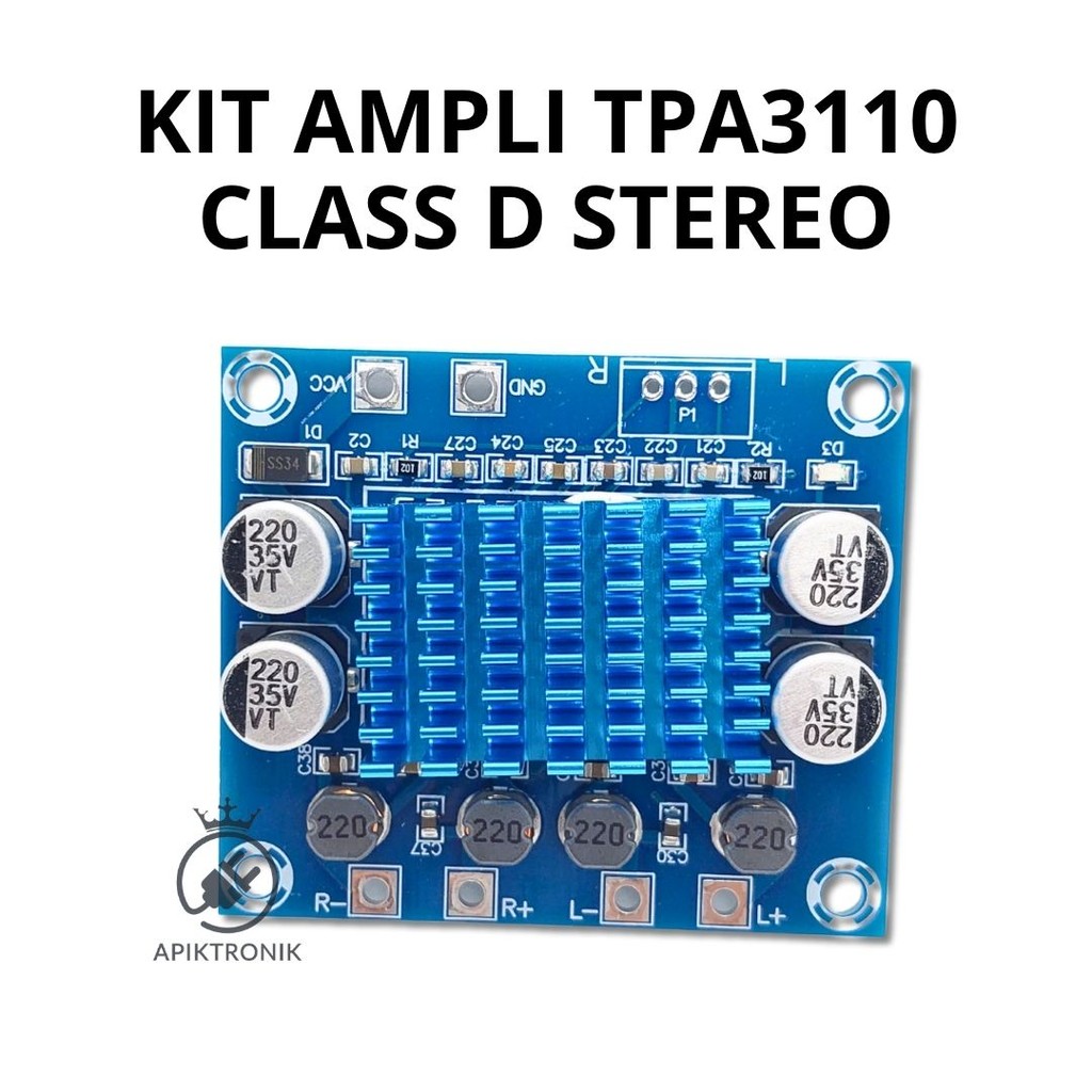 Kit TPA3110 – Amplifier Kelas D 15W Mini Stereo 12V