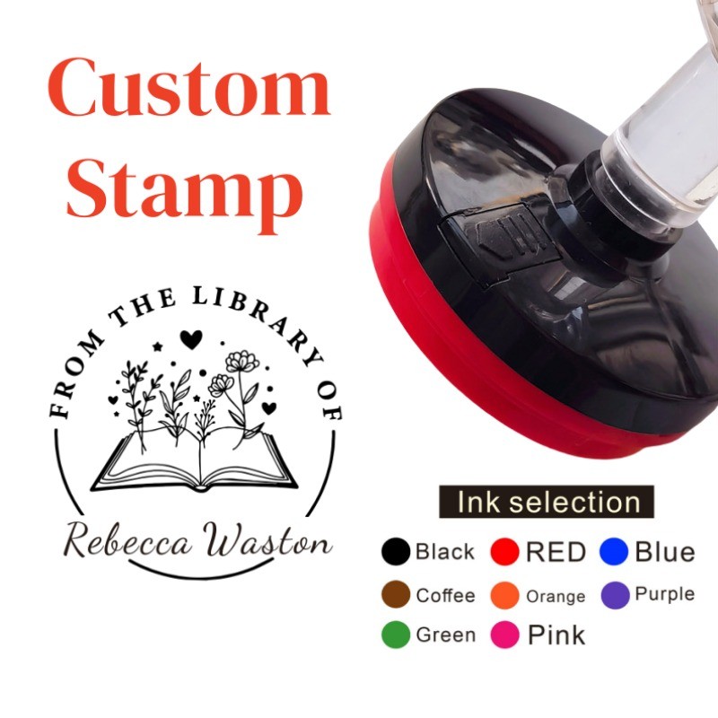

Round Stamp Personalized your own Logo Customized Photosensitive ink Stamps Personalized Custom Self Inking Stamp Rubber Stamps