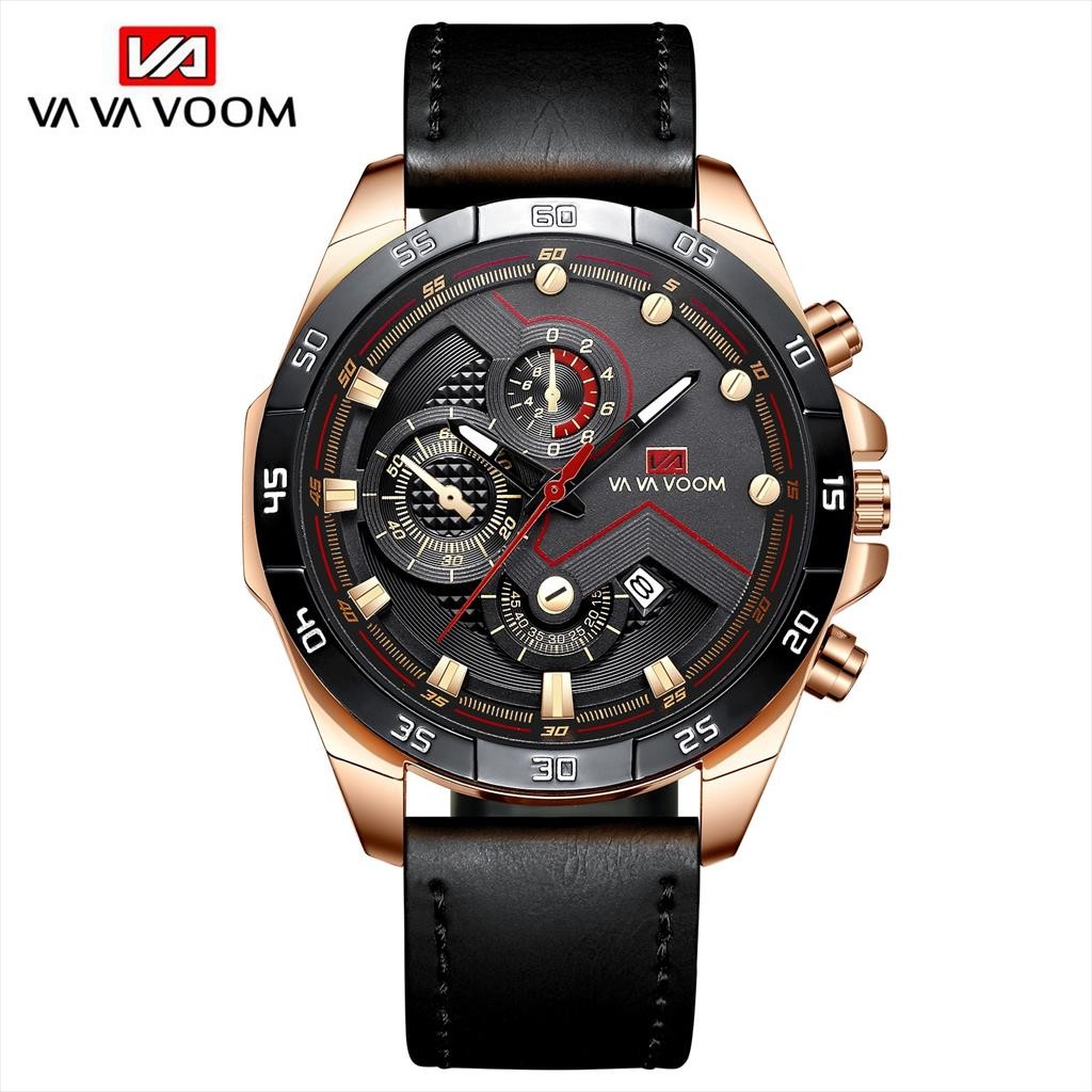 Jam Tangan Pria VAVA VOOM 2162 Tahan Air Kulit Leather Anti Karat Premium Original (tajima.indonesia