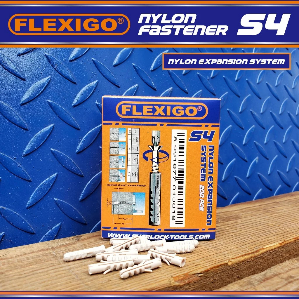 Fastener Virgin Nylon Plug Penjepit Pengencang Skrup Dinding S4/Fisher/vischer PACK Flexigo S4
