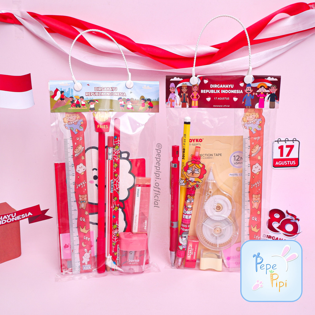 

Souvenir Perlombaan 17 Agustus Hamper Alat Tulis Jinjing Hadiah Lomba Bingkisan Mini Gift