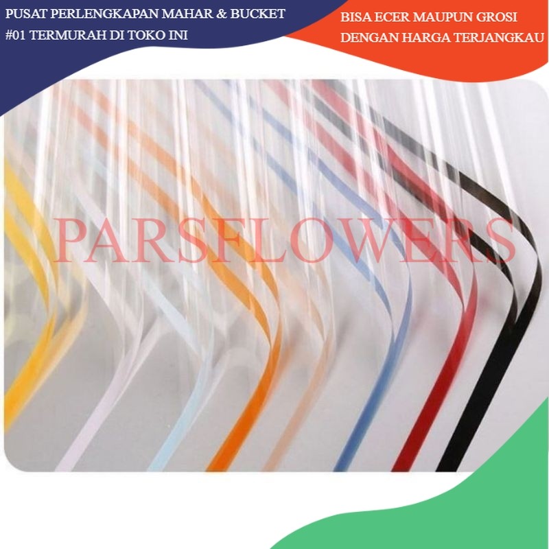 

FL6 Kertas Bunga Buket Transparan List WARNA / Kertas Buket Bunga Florist Cellophane