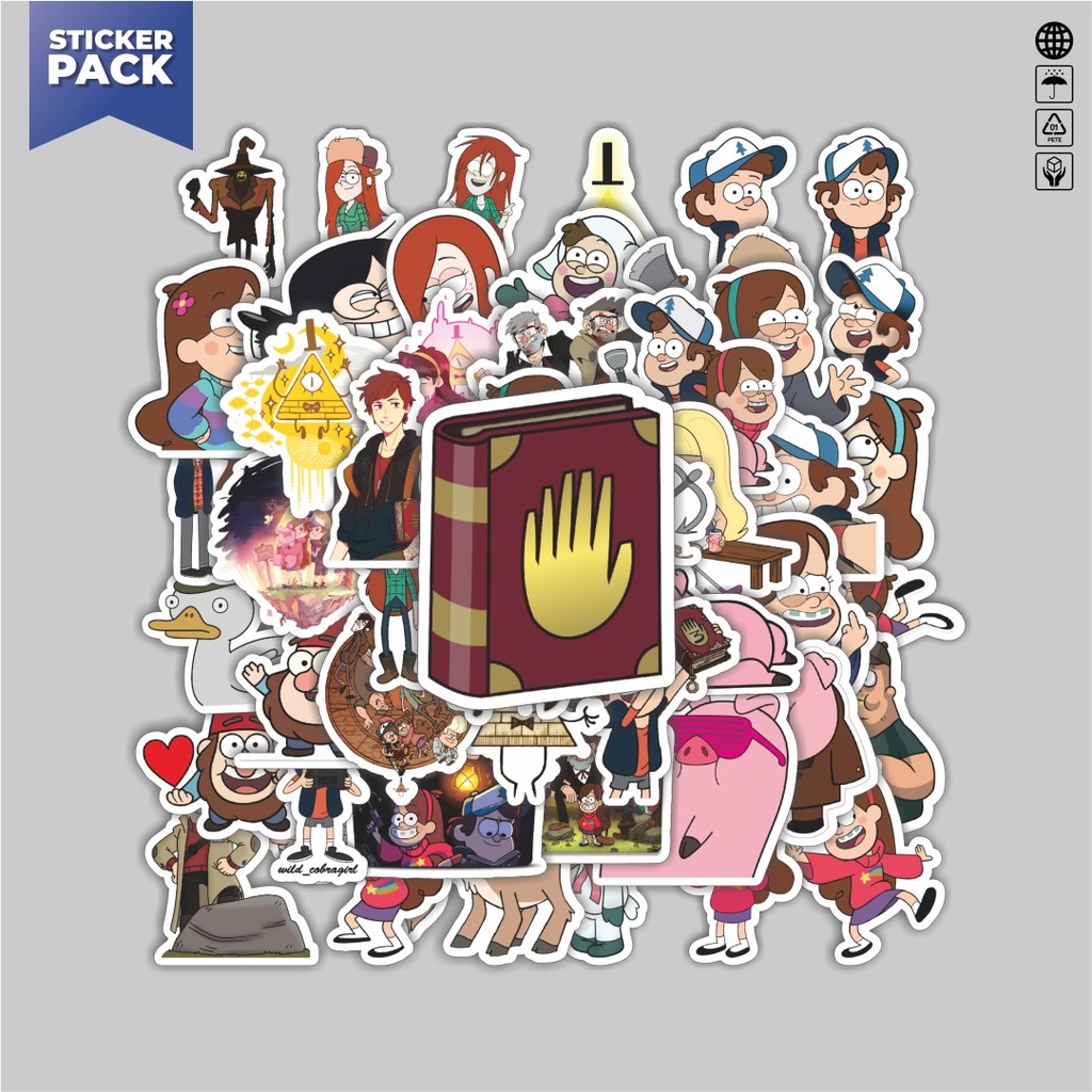 

[100PCS]Stiker Pack Stiker Kartun Series Gravity Falls Karakter Mix 6 Aesthetic Vinyl Anti Air Dekorasi Sticker Laptop Buku Journal Koper Helm Casing HP Gitar Helm Skateboard