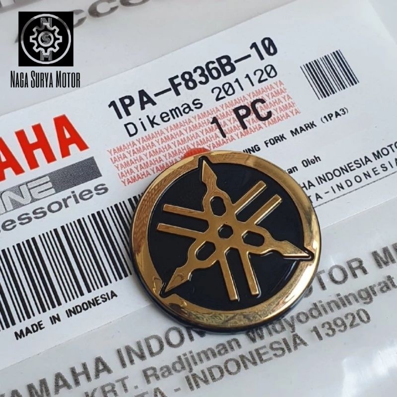 Emblem garputala gold 2,5cm Yamaha Vixion NVL 1PA-F836B-10 ORI YGP