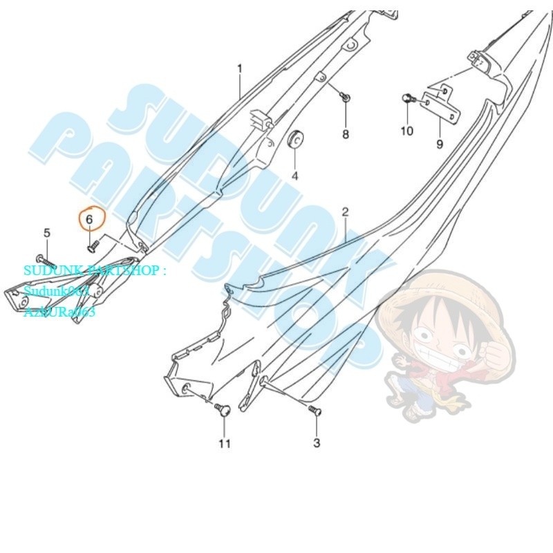 baut sambungan body depan satria Fu original sgp