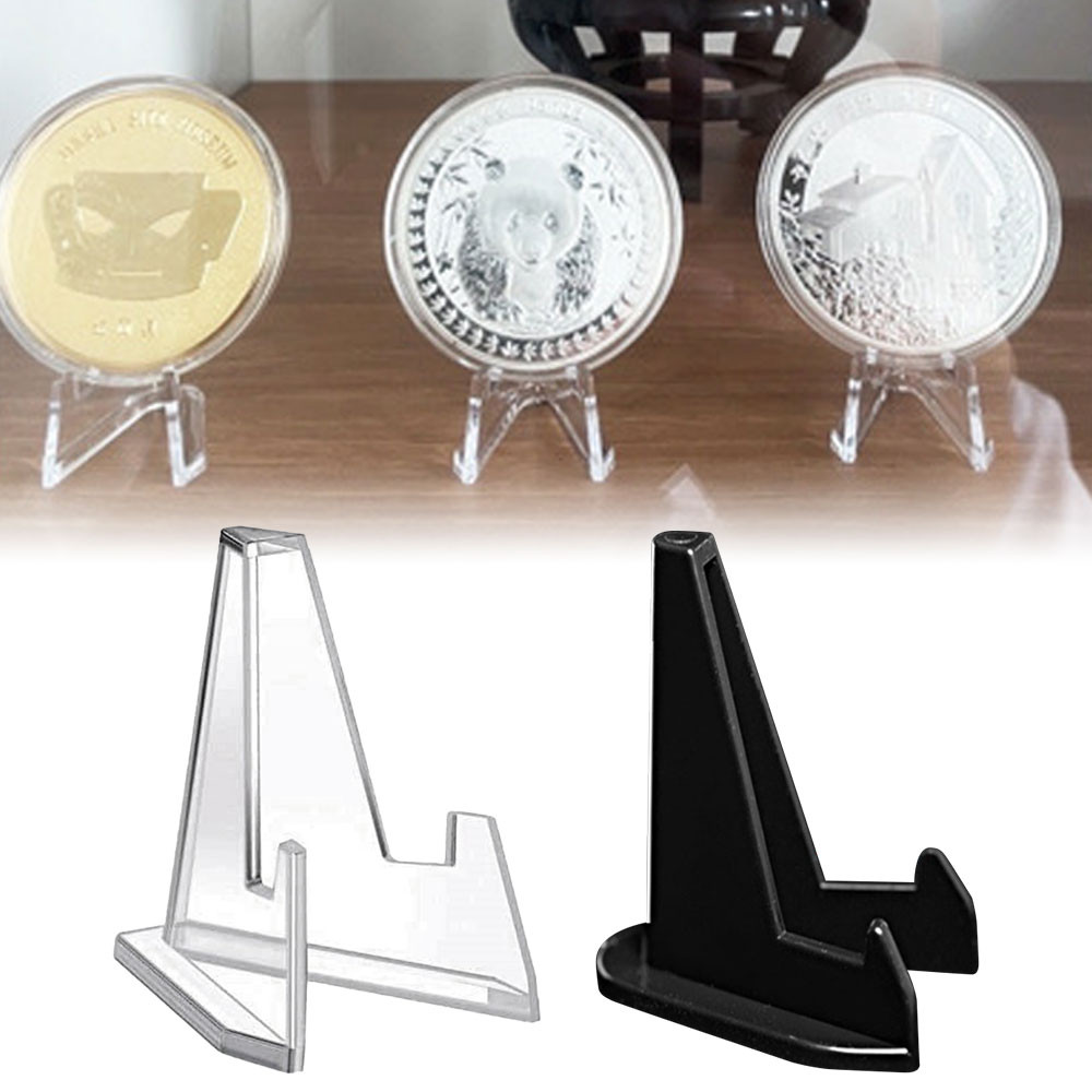 

Clear Acrylic Coin Display Stand Holder Small Easel Rack Card Commemorative Challenge Coin Capsule Support Rack 5pcs Dropship