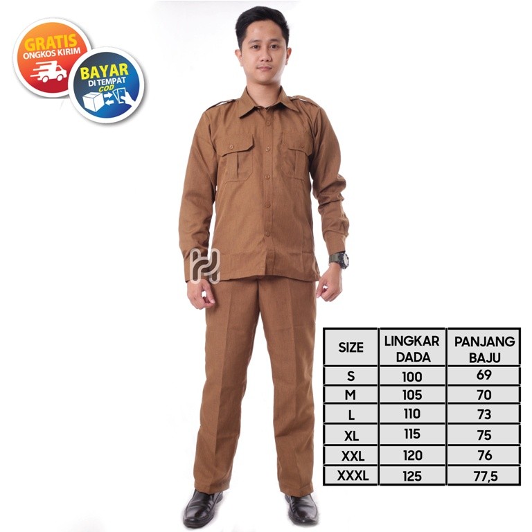 PROMO Seragam PNS Lengan Panjang Seragam Pemda Pria Seragam Guru