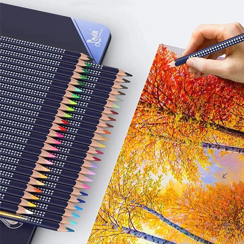 

Professional Watercolor Pencil Set 12/36/48/72/120 Coloured Pencils Water Soluble Sketching Pencils with Brush Art Supplies