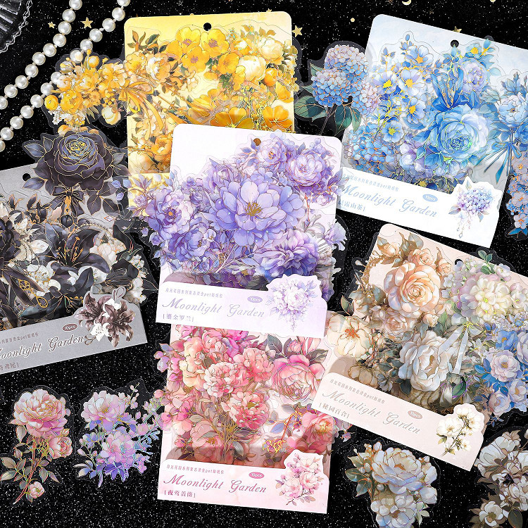 

[Gongjin] Sticker Moonlight Garden MG Stiker Bunga Flower Floral Gold Emas Hot Print