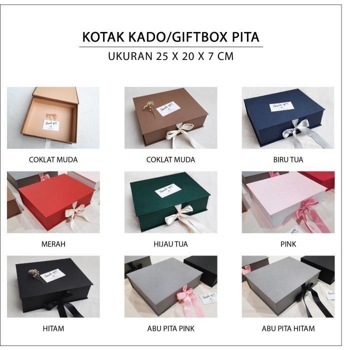 

Kotak Kado/Giftbox Pita uk. 25 x 20 x 7 cm - Hijau tua