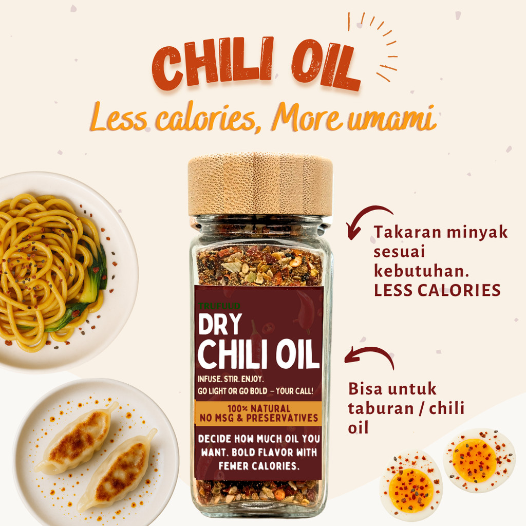 

TRUFUUD Dry Chili Oil Blend | Chili Oil Homemade Bumbu Cabai Kering Sehat Tanpa MSG Seasoning Pedas Gurih
