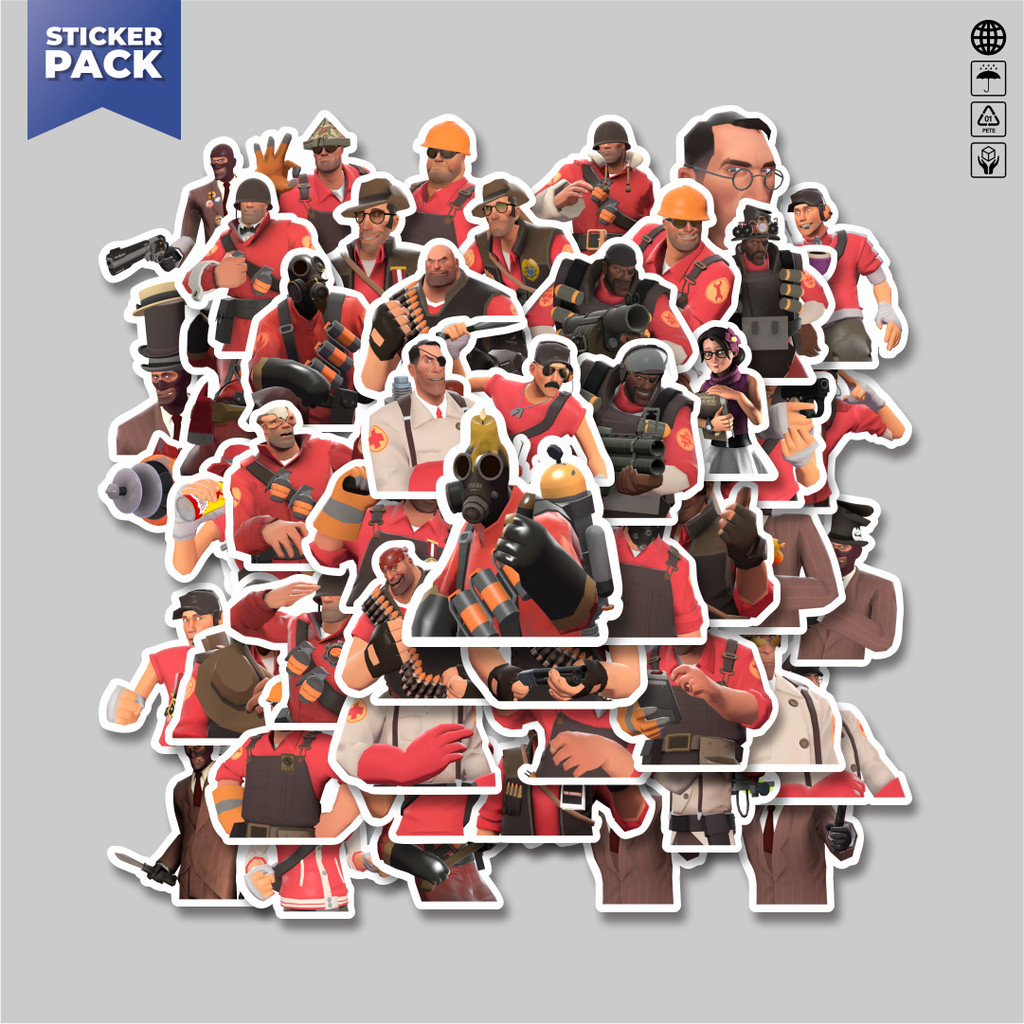 

[100PCS]Stiker Pack Stiker Game Series Team Fortres Character V11 Aesthetic Vinyl Anti Air Dekorasi Sticker Laptop Buku Journal Koper Helm Casing HP Gitar Helm Skateboard