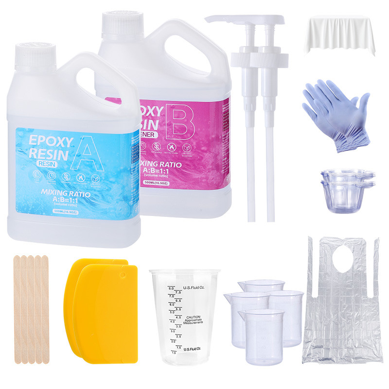 

1000ml AB Epoxy Resin Kit Crytsal Clear High Gloss & Bubbles Free Jewelry Casting Supplies for Jewelry Making Diy Crafts Art