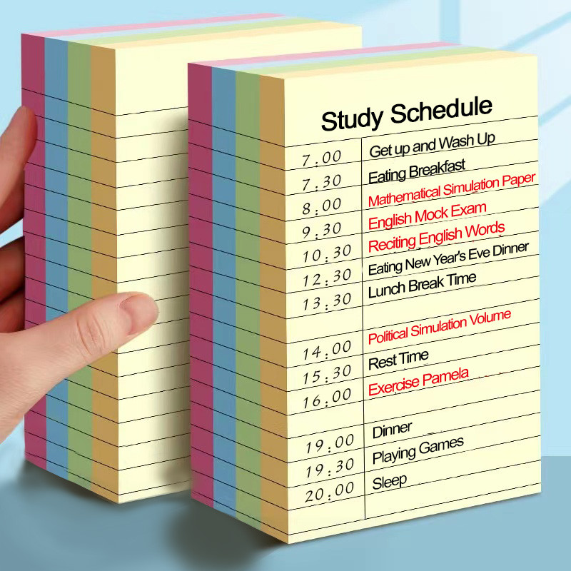 

200sheets Line Sticky Notes 4 Colors Portable Student Note Marker Writing Sticky Notes Self-Adhesive Easy To Apply Notepad
