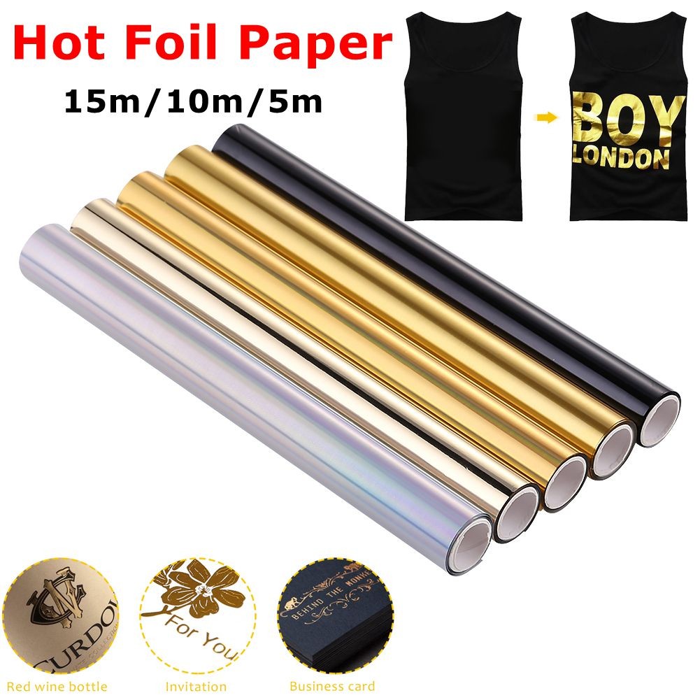 

15-5m Hot Foil Printing Paper Holographic Heat Transfer Foil Roll Hot Stamping Foil Paper Cutter Metal Colors Vinyl Cars Decal