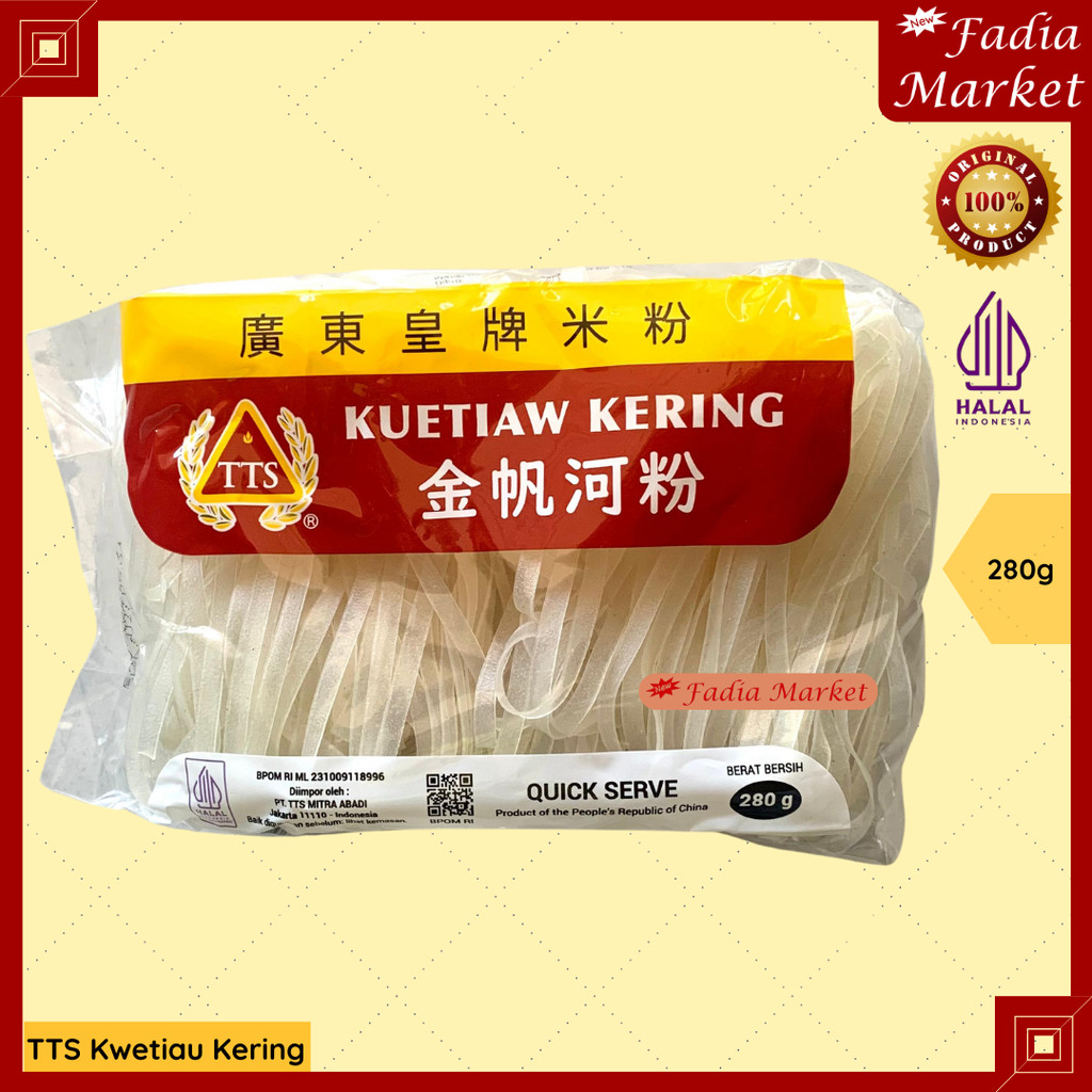 

TTS Kwetiau Kering 280g | Kuetiaw Chinese Food Halal | Mie Beras Tipis Khas Asia Siap Masak