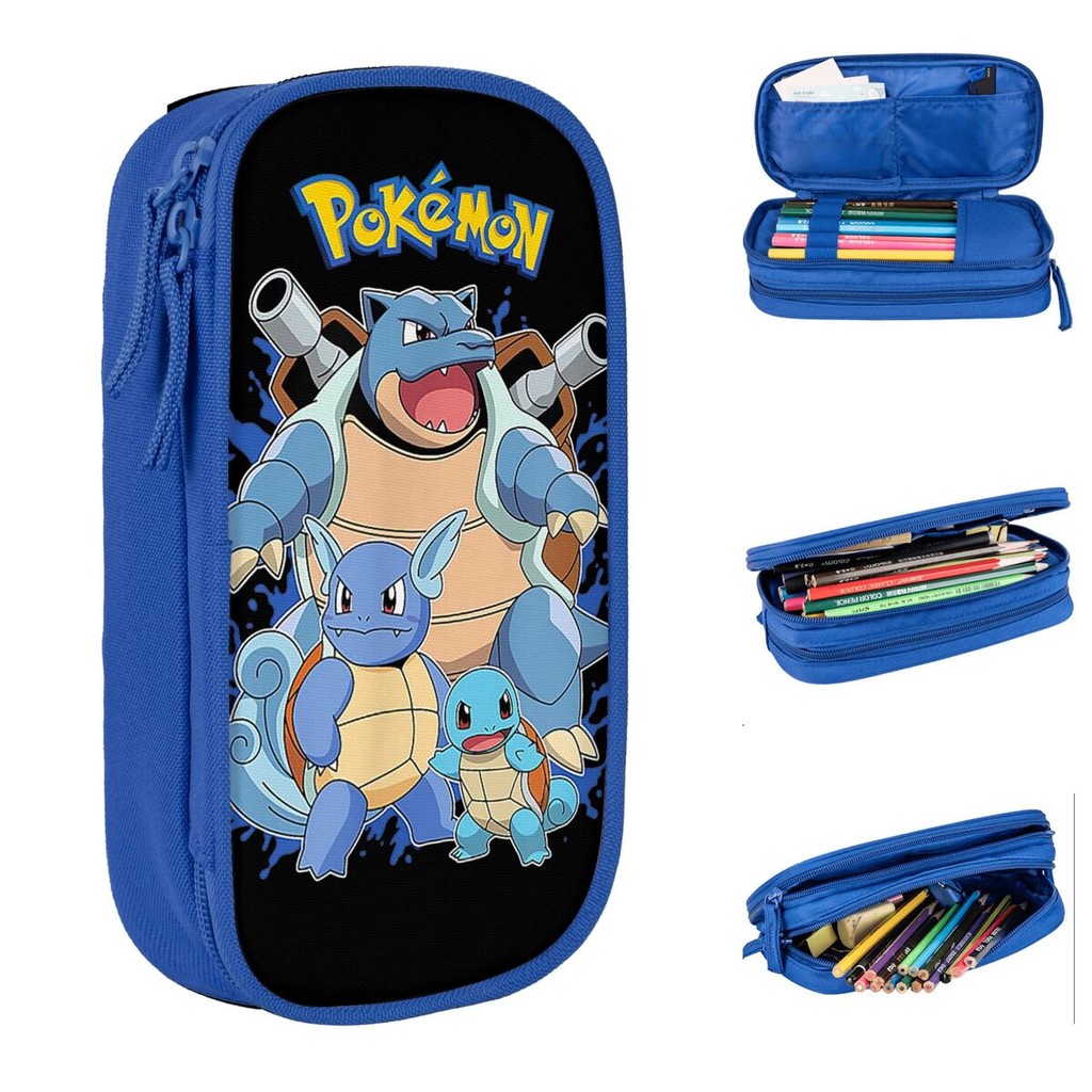 

Lovely Pokemon Squirtle Evolution Pencil Cases Pencil Pouch Pen for Student Big Capacity Bags Students School Zipper Stationery