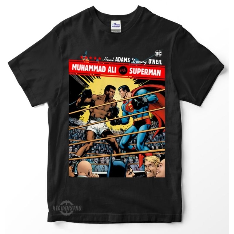 Kaos MUHAMMAD ALI VS SUPERMAN kaos vintage comic retro starwars