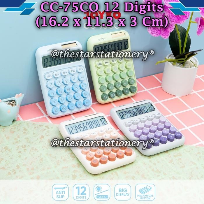 

(1 Biji) GROSIR Kalkulator JOYKO CC-75CO 12 Digits / Kalkulator Aesthetic CC-75CO 12 Digits (1 Biji)