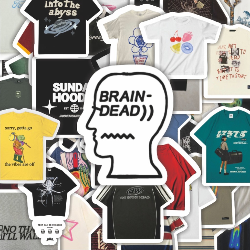 

100PCS Lucu Stiker T-Shirt V5 Stiker Aesthetic Stiker Anti Air Stikers Berperekat Waterproof sticker decal buat Motor Helm Buku Journal Koper Casing HP Laptop Botol Minum Hadiah anak