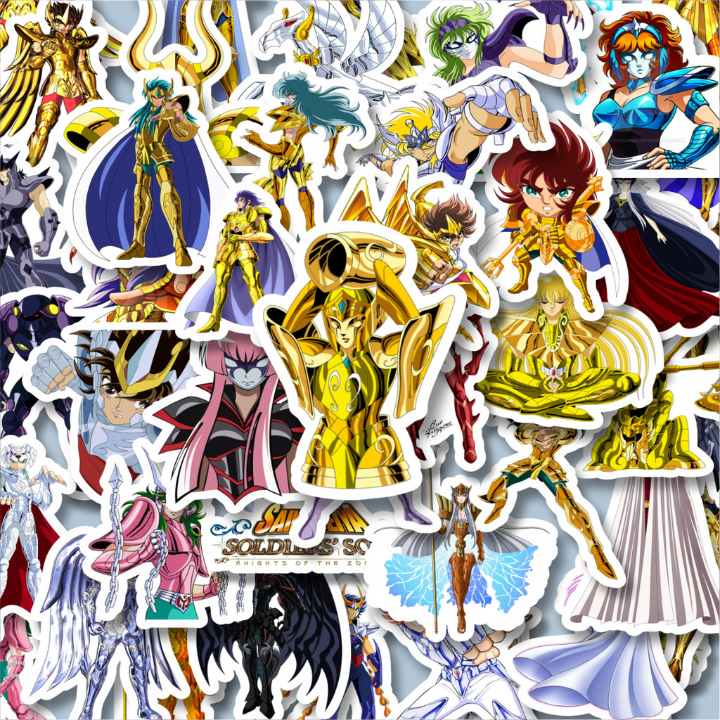 

100PCS Lucu Stiker Anime Saint Seiya Character Mix 5 Stiker Aesthetic Stiker Anti Air Stikers Berperekat Waterproof sticker decal buat Motor Helm Buku Journal Koper Casing HP Laptop Botol Minum Hadiah anak