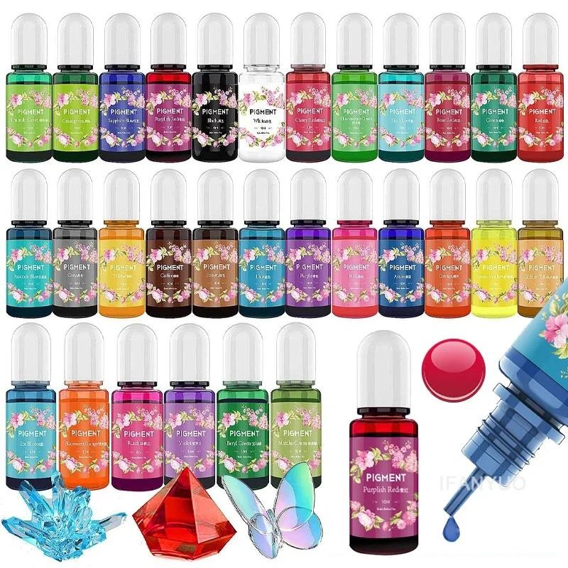 

Epoxy Pigment 30 Color Liquid Epoxy UV Resin Dye Transparent Colorant for UV Resin Coloring DIY Resin Art Jewelry Making Tools