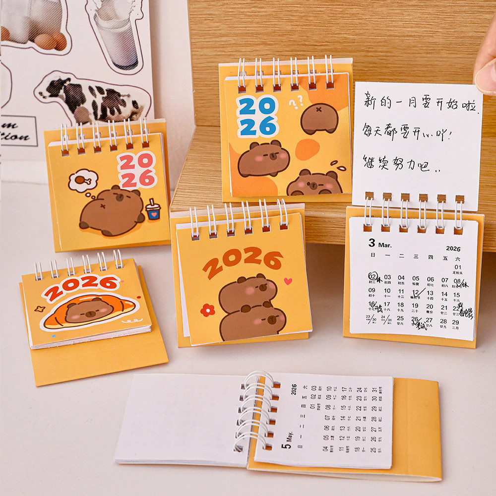 

2026 Capybara Mini Desk Calendar - Cute Kawaii Capybara Monthly Planner Desktop Decoration Gifts
