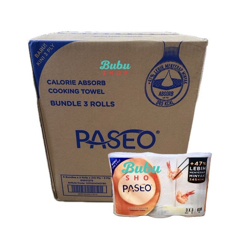 ( 1 Dus ) Tissue dapur / kitchen paseo 3 roll ( 1 karton /6bungkus)