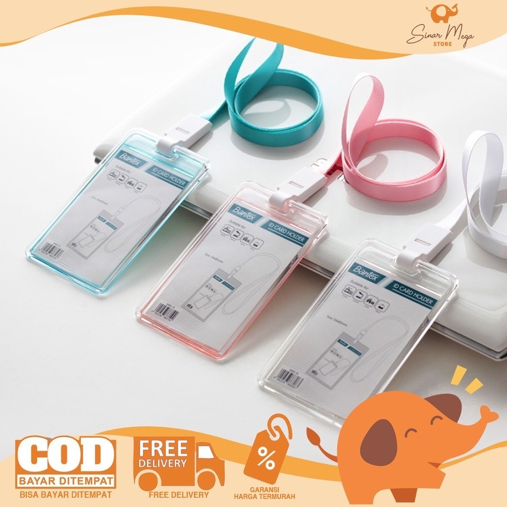 

Bantex ID CARD Name Tag Clear Transparent POTRAIT + Lanyard Transparan Murah Berkualitas