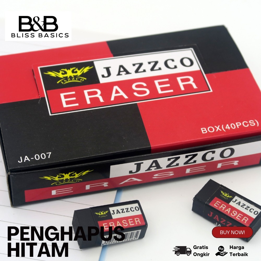 

1 box Eraser Penghapus Jazzco Hitam Kecil JA-007 (40 Pcs)
