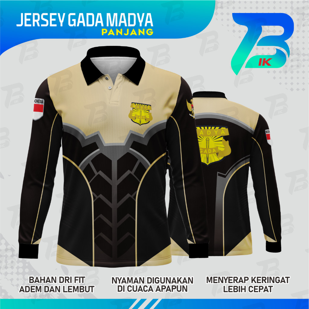 JERSEY WANGKI GADA MADYA LENGAN PANJANG/KAOS KERAH GADA MADYA FULLPRINTING/JERSEY POLO DRYFIT