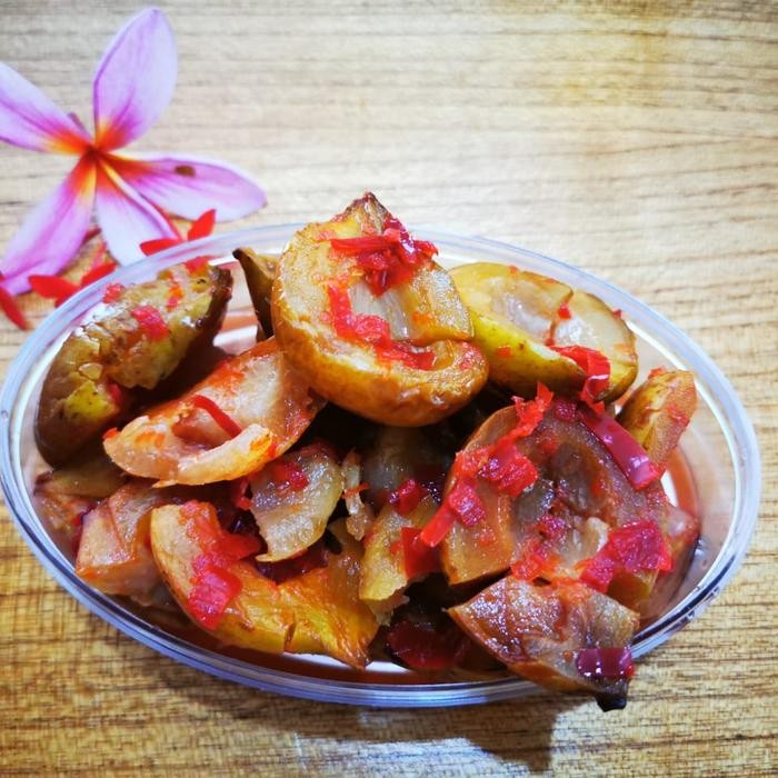 

Promo Manisan pala basah bogor - asam manis pedas -250 g nett