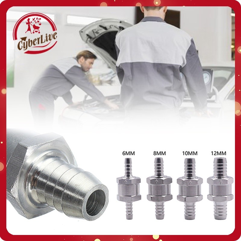 Katup Satu Arah Bahan Bakar 6/8/10/12mm One Way Valve Fuel Motor Mobil Selang Aluminium Non Return C
