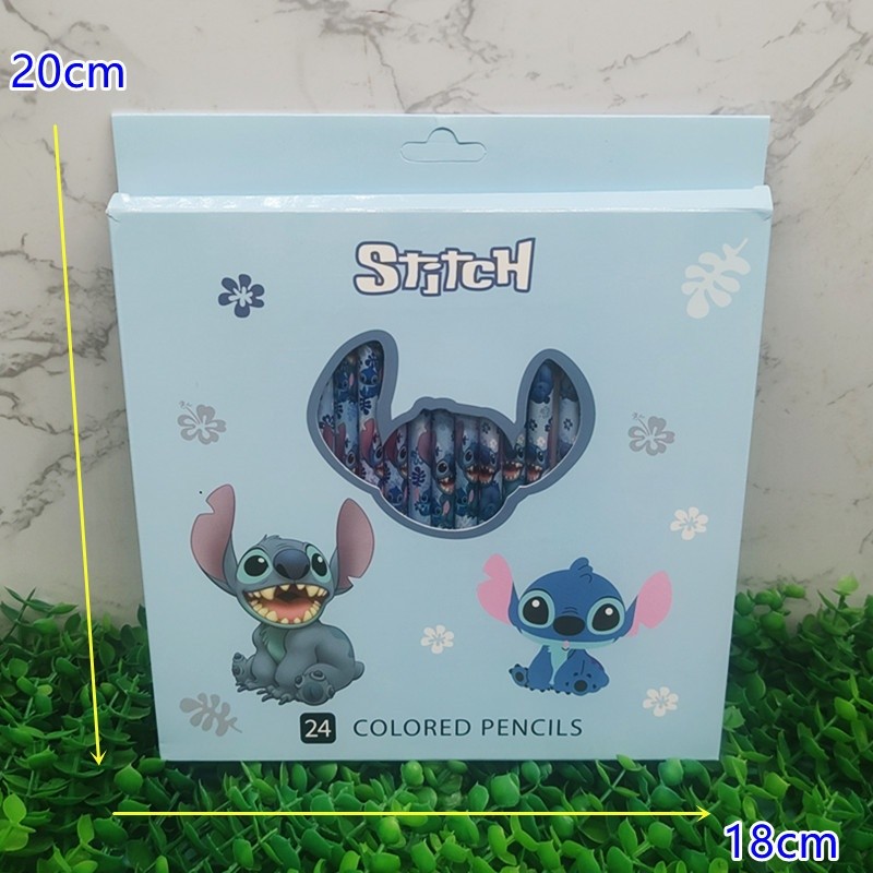 

24pcs Anime Pencil Set Lilo&Stitch Series Kids Stationery Pen School Supplies Cute Pencil Sharpener Birthday present