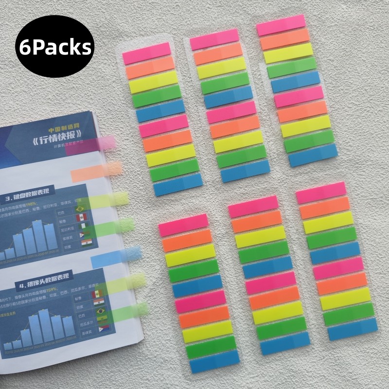 

1200 Sheets Morandi style Index TabsTransparent Fluorescent PET Flags Memo Sticky Note Page Marker Planner Sticker School supply