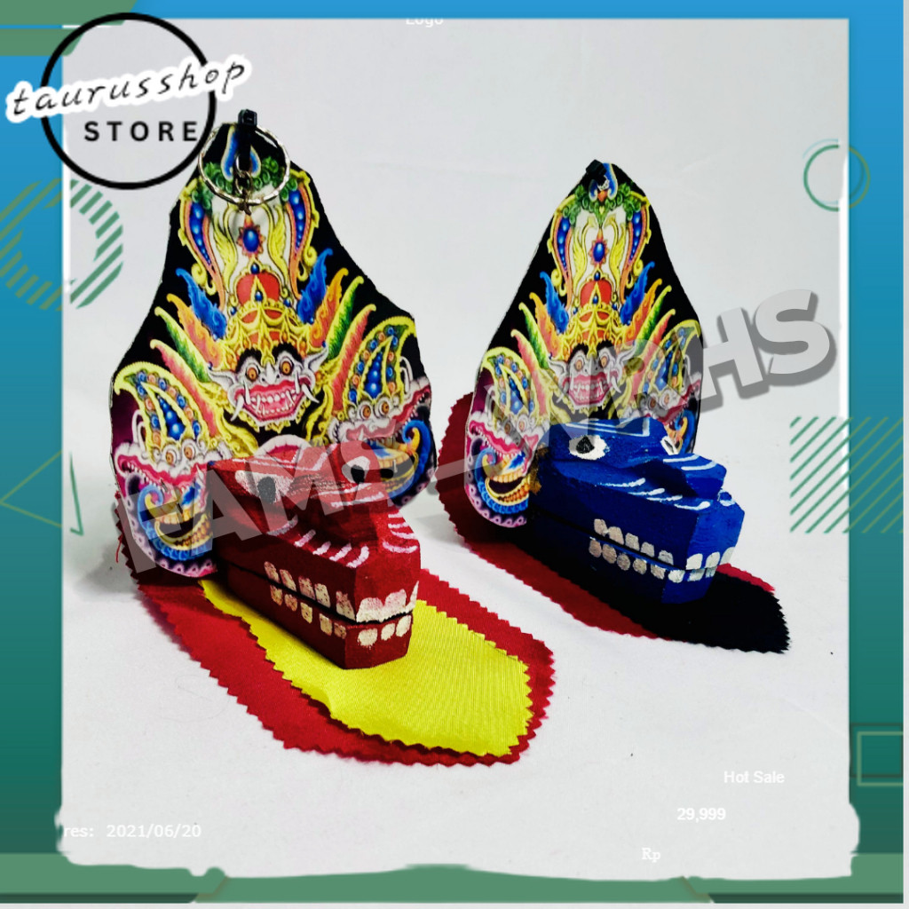 TSS Gantungan Kunci Barongan Bahan Kayu Miniatur Barongan