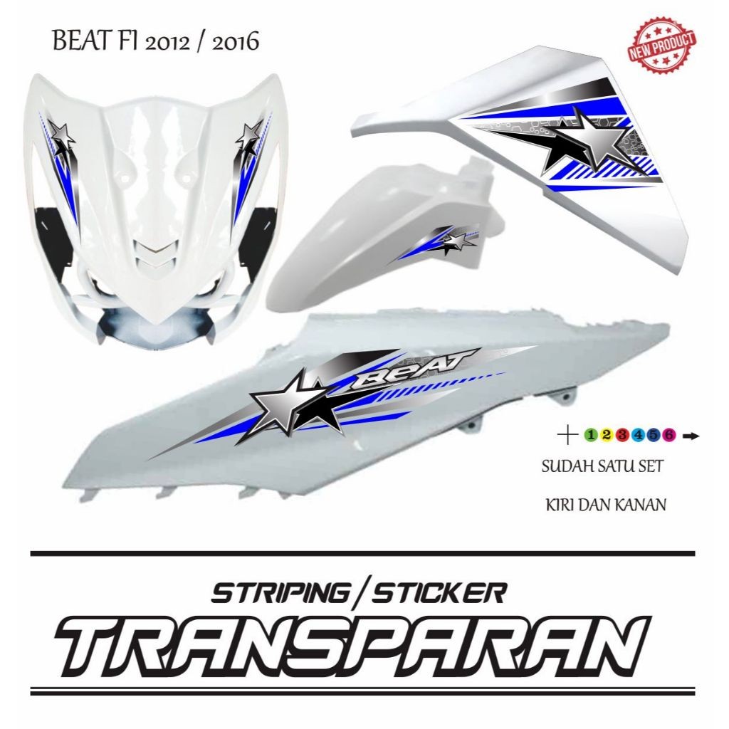 VARIASI SIMPLE STRIPING TRANSPARAN BEAT FI MOTIF KEREN SIMPLE / STIKER BEAT FI