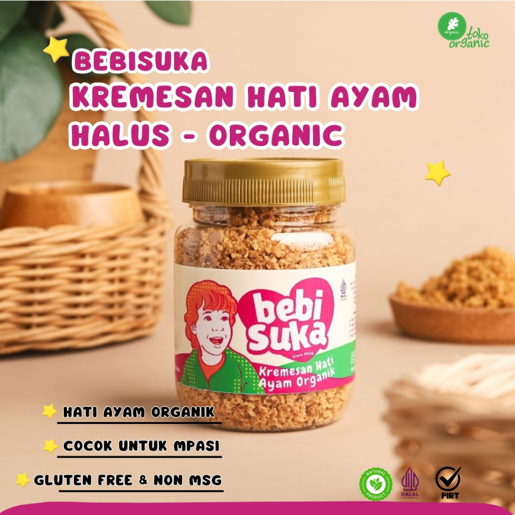 

Bebisuka Kremesan Hati Ayam Organic Halus (45gr) | Kremesan Halus Organik untuk MPASI, Kremesan tekstur Lumer cocok untuk MPASI, Camilan Sehat Gluten Free , Snack untuk Bayi Aman Non MSG