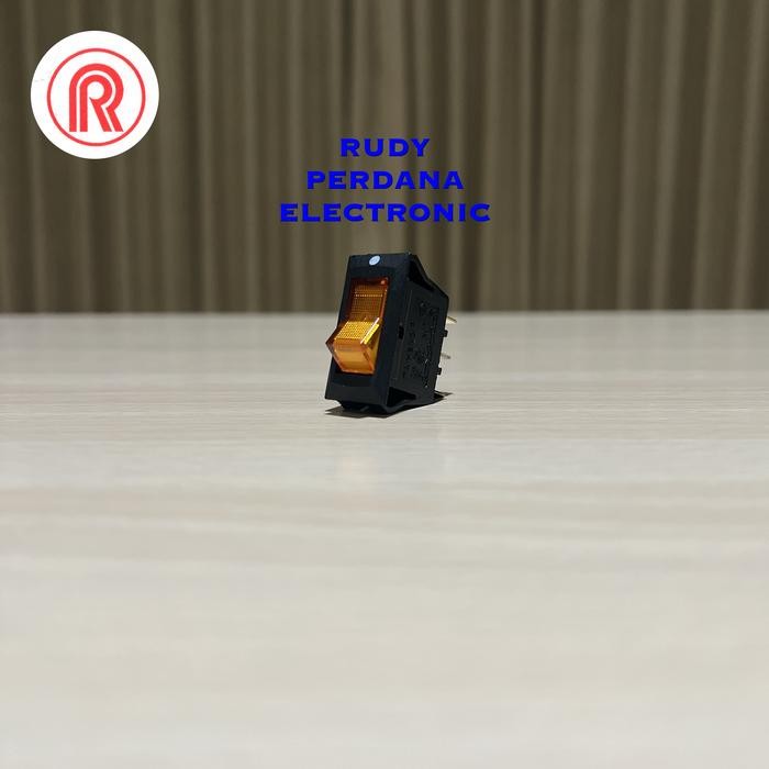 ZL99 SWITCH ROCKER SAKLAR ON OFF 3 PIN KOTAK GEPENG TIPIS 15A 250V 125V LED - Kuning