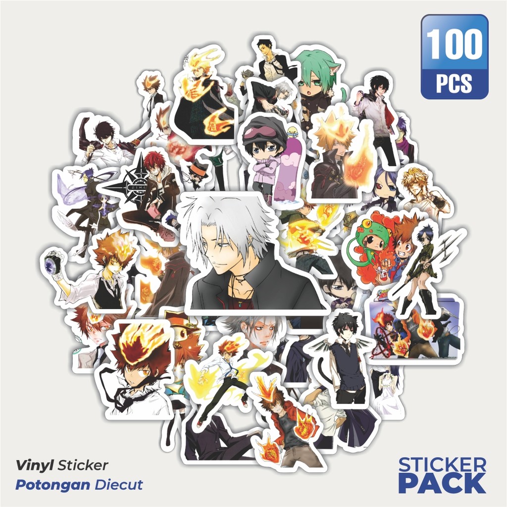 

100 PCS STIKER Stiker Anime Series Reborn Karakter Mix 3 Waterproof Aesthetic- Untuk Laptop, Motor, dan Helm - Paper Stationery Pack