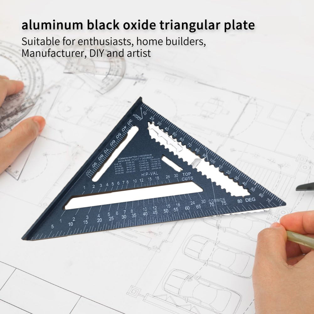 

VKTECH Penggaris Siku Mistar Triangle Ruler Aluminium 7 Inch - A10D01
