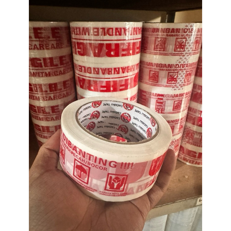 Lakban Fragile 48mm x 100Yard | Lakban Fragile unboxing | Lakban Fragile Merah 100 Yard | Lakban Fra