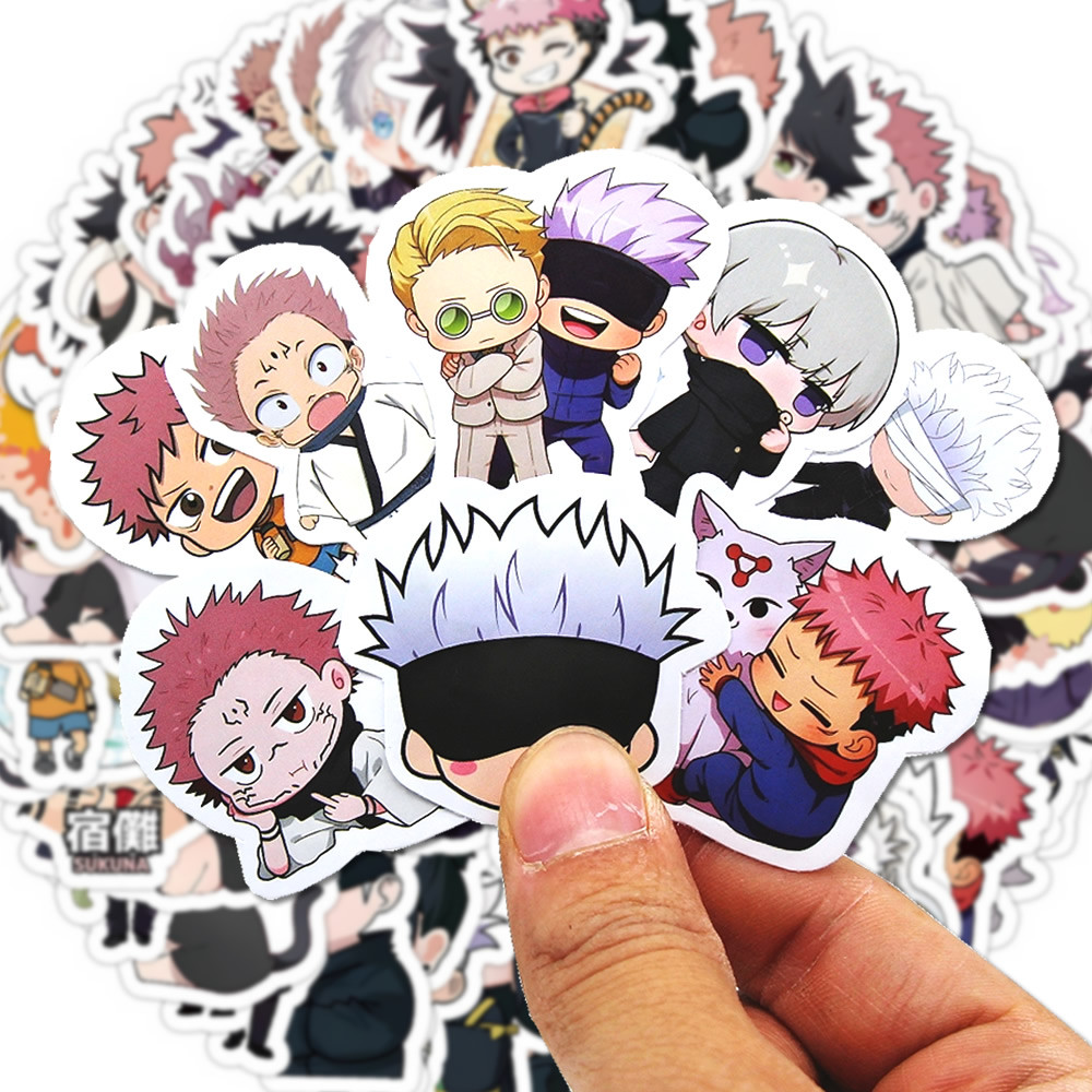 

30/60/180pcs Jujutsu Kaisen Anime Stickers Cute Satoru Gojo Itadori Yuji Stationery Cartoon Sticker Phone Laptop Diary Kawaii