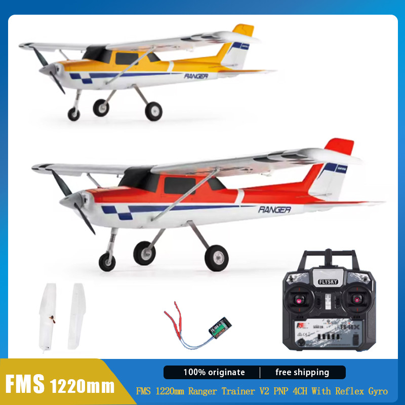 FMS Rc Airplane 1220mm Ranger Trainer V2 PNP Rc Plane With Reflex Gyro Auto-Balance Plane Model Adul