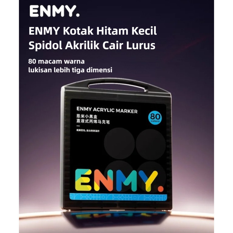 

ENMY Akrilik Pen Waterproof Lukisan Mahasiswa Kotak Hitam Kecil Stackable Dedicated