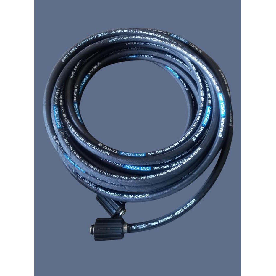 Selang Balflex 1/4" 1SN / R1 (Kawat 1) Working Pressure 225 Bar (3300 PSI) Include Fitting Jet Clean