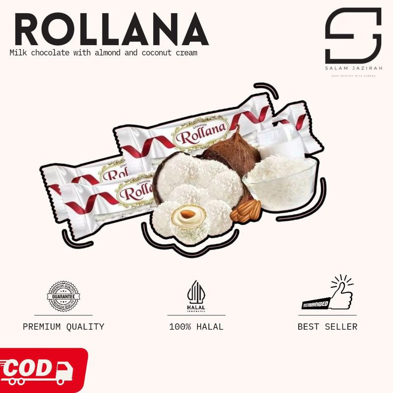 

Rollana Chocolate Almond || RollanaChocolate || Rollana Milk Choco Peanut Butter || Original || Best Seller || Coklat Oleh-oleh Umroh || Coklat Import Premium
