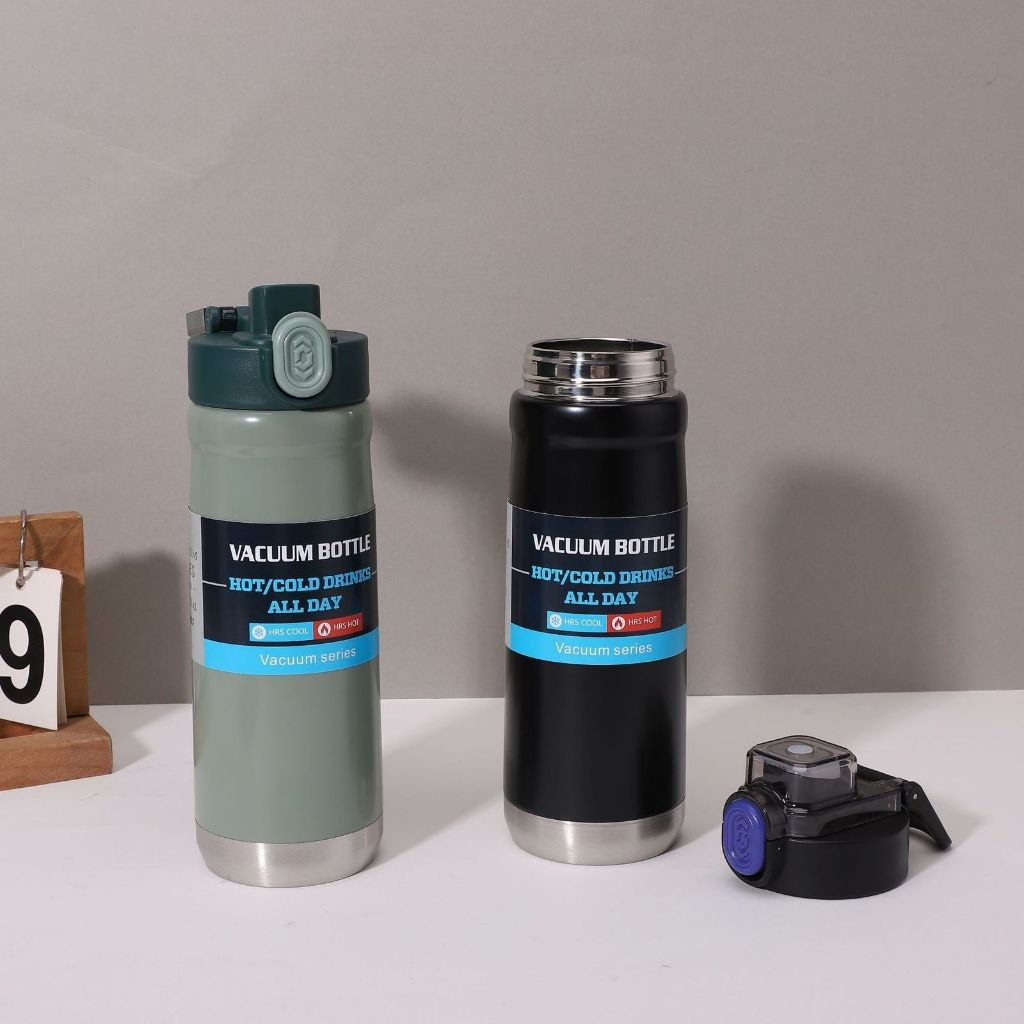 Thermos Botol Tumbler Stainless Sedotan Anti Tumpah Tahan Panas Dingin Hingga 10 Jam 500 ml