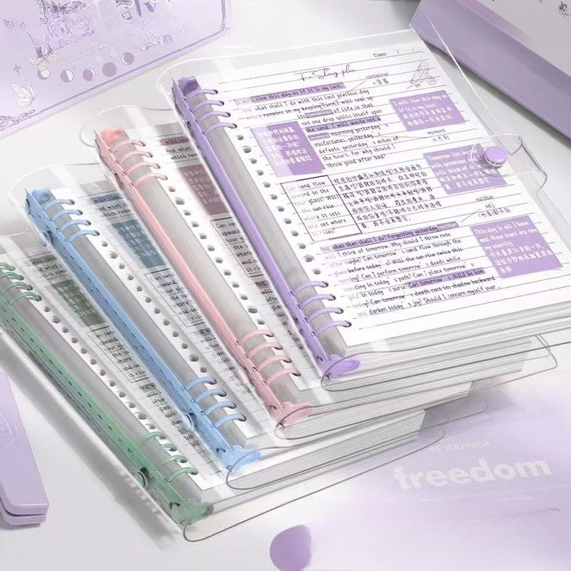 

120Pages A5 Loose Spiral Notebook Detachable Coil Notebook PVC Waterproof Cover Simple Student Notepad School Supplies